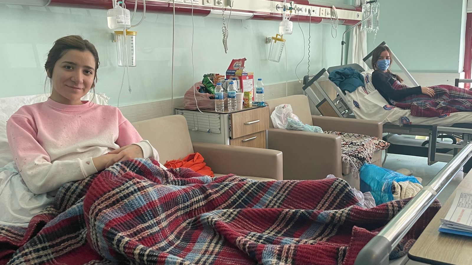 Elife (left) and Zeynep are now recovering in hospital