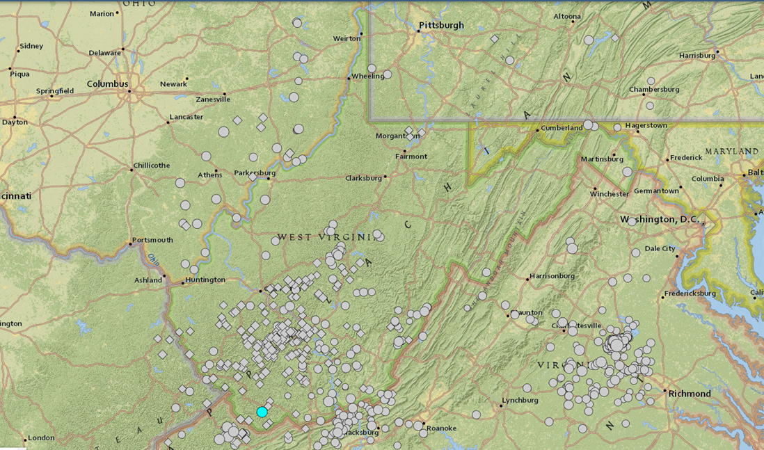¿Cuándo fue el mayor terremoto de Virginia Occidental?