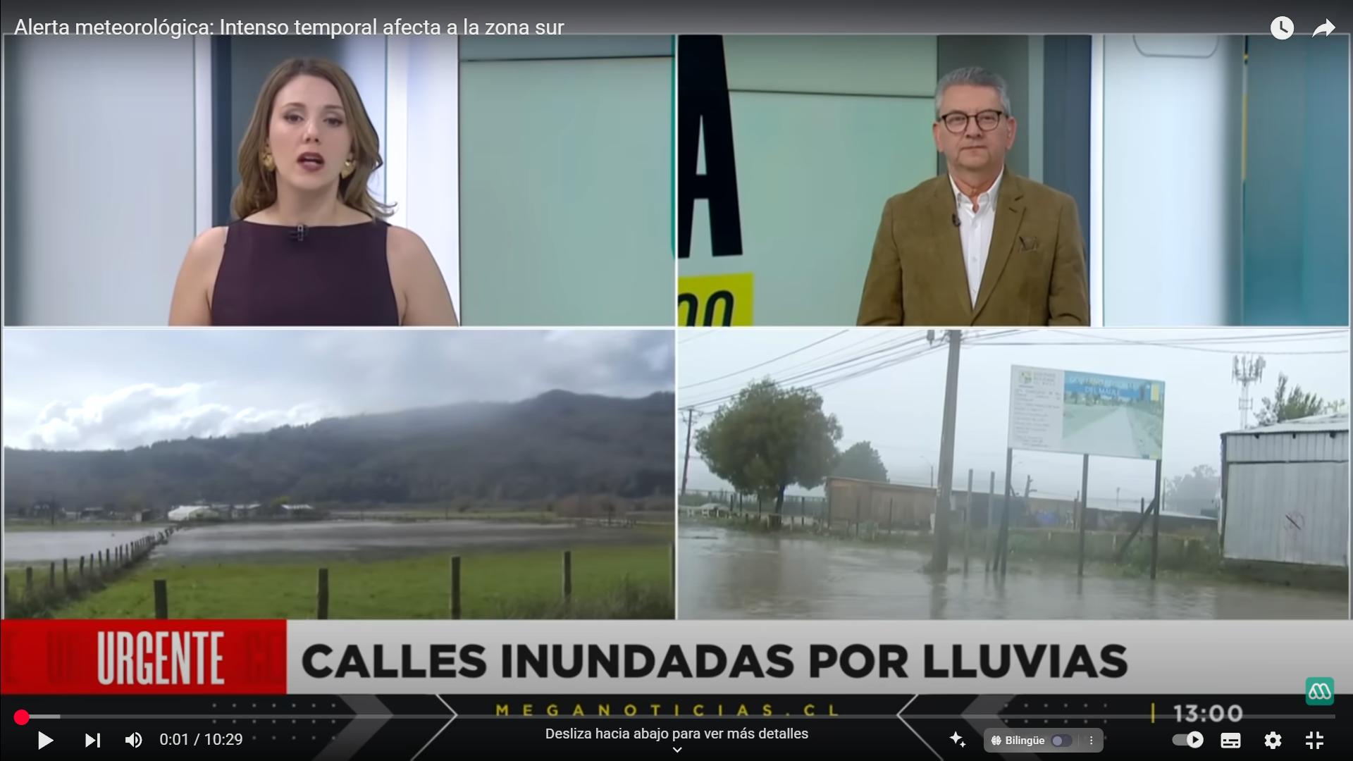 Alerta por intensas lluvias en Chile: desbordes de ríos y viviendas inundadas en Arauco y Ñuble